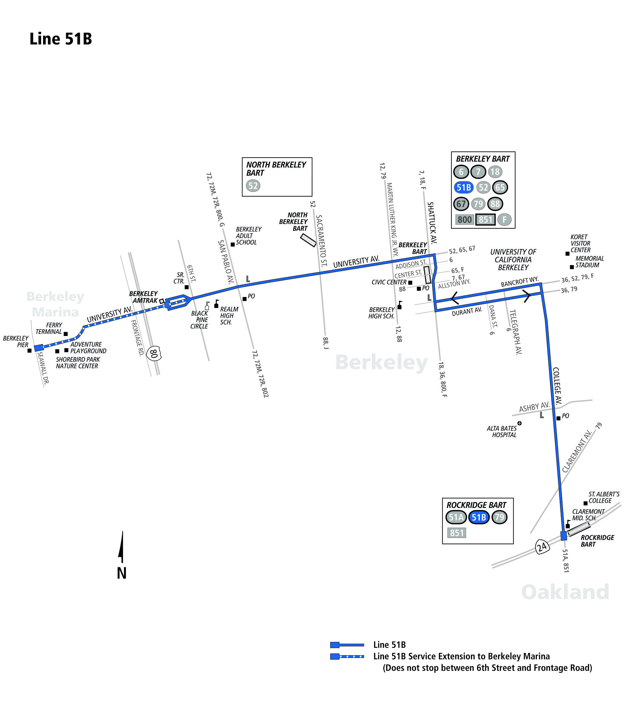 51b Bus Route Ac Transit Sf Bay Transit.