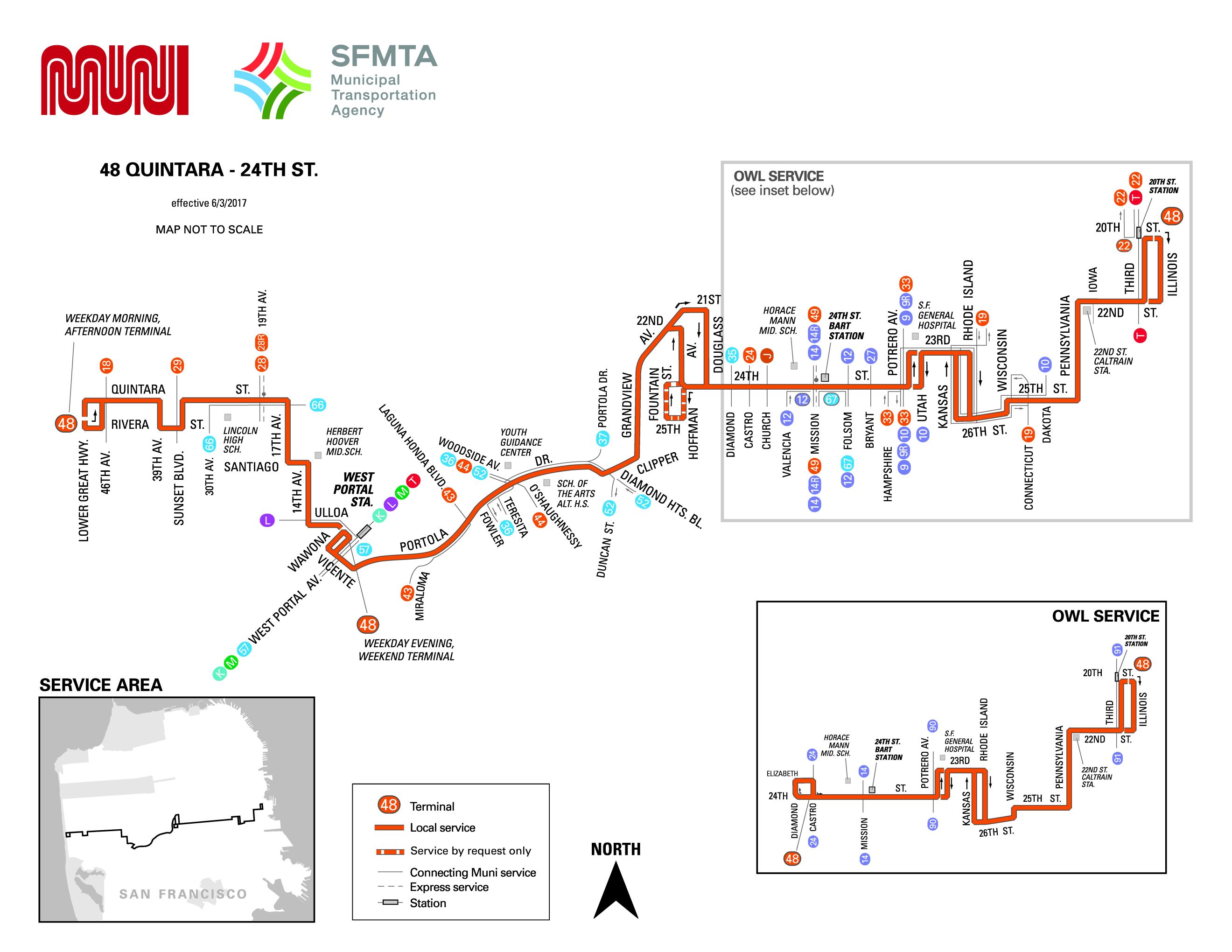 48-quintara-24th Street Bus Route - Sf Muni - Sf Bay Transit